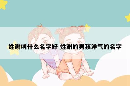 姓谢叫什么名字好 姓谢的男孩洋气的名字