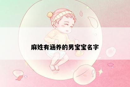 麻姓有涵养的男宝宝名字