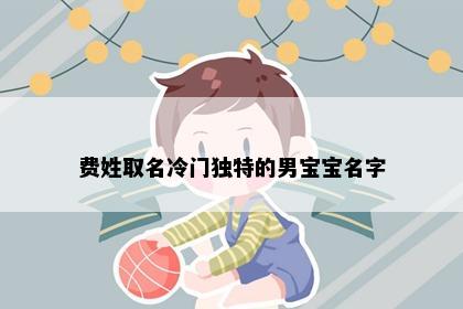 费姓取名冷门独特的男宝宝名字